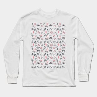 Random Doodle Pattern Design Color Long Sleeve T-Shirt